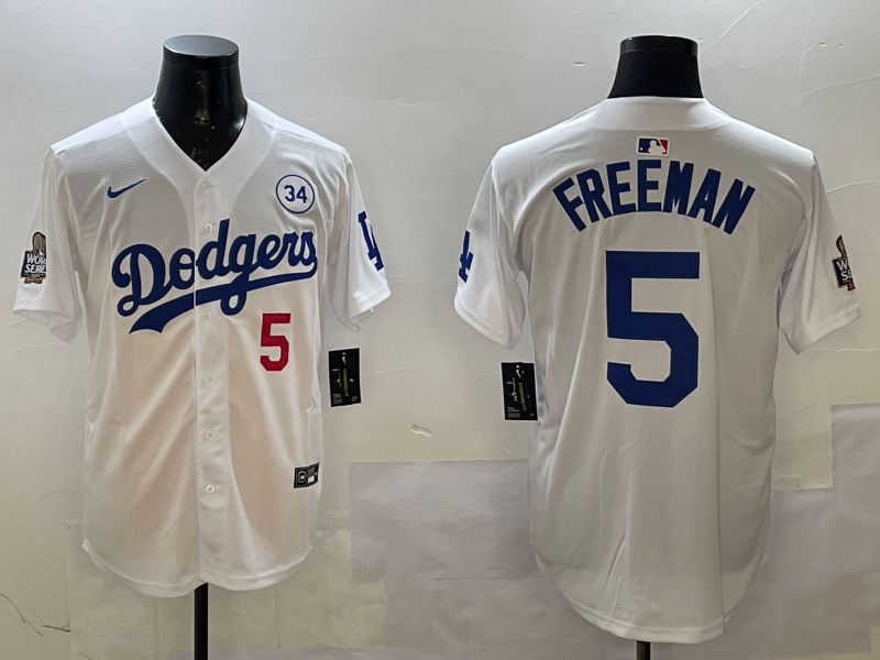 Men Los Angeles Dodgers #5 Freeman White Fashion 2025 Nike MLB Jersey style 1->los angeles dodgers->MLB Jersey